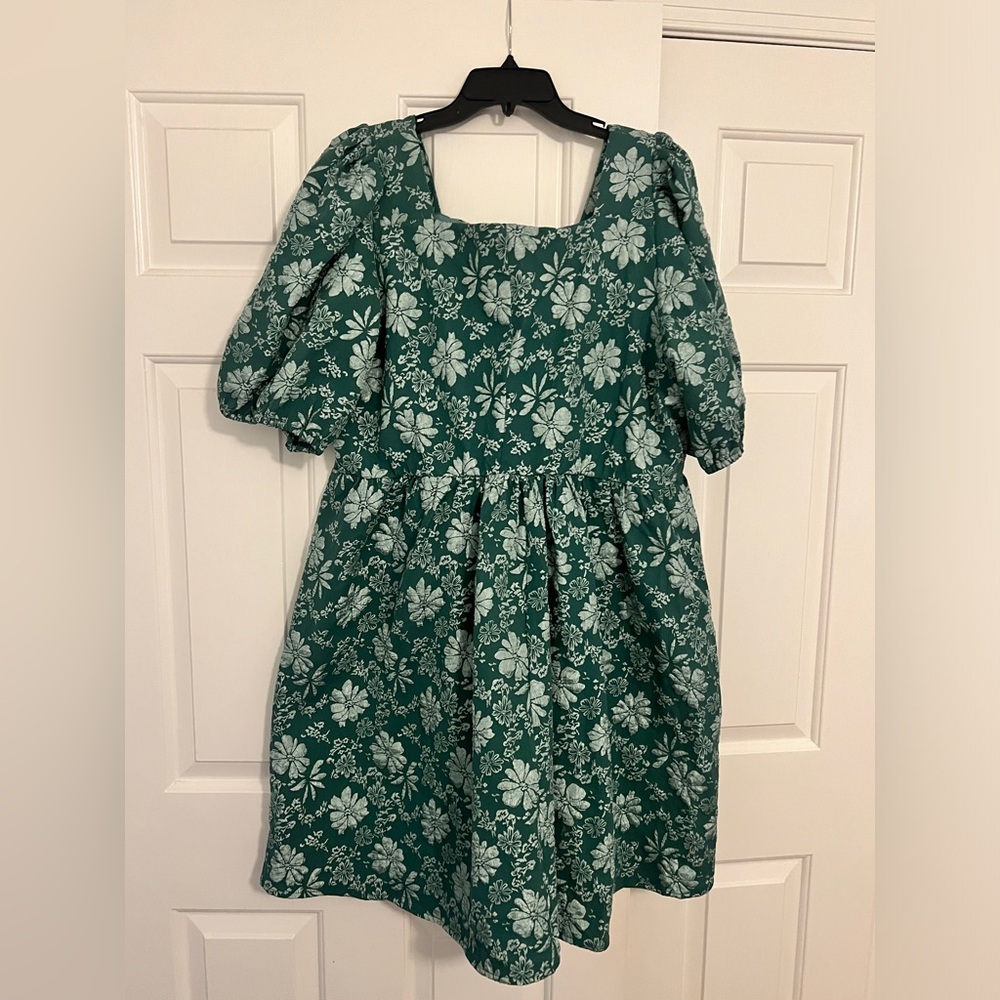 Green flowered dress